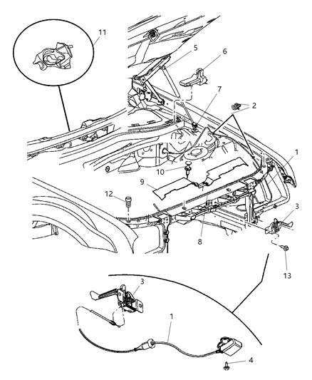 2001 Chrysler Voyager Crossmember Front Support Headlamp Diagram for 5112323AA