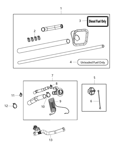 Tube Fuel Filler Diagram for 52121693AE