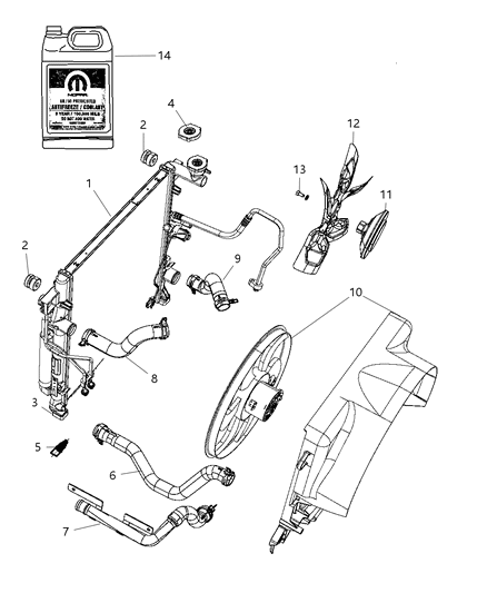 Hose Radiator Inlet Diagram for 55037792AF