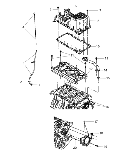 1991 Dodge B150 Pan Oil Diagram for 4892171AE