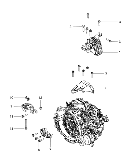Bracket Engine Mount Diagram for 68081496AC