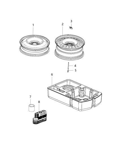 Nut M8X1.25 Diagram for 6106331AA