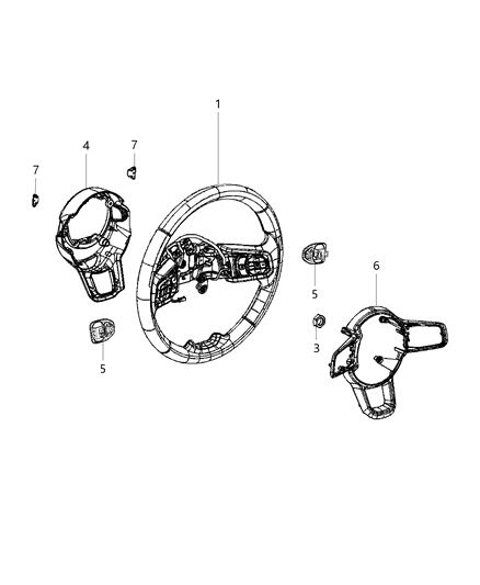 Bezel Steering Wheel Diagram for 6RN49TX7AA