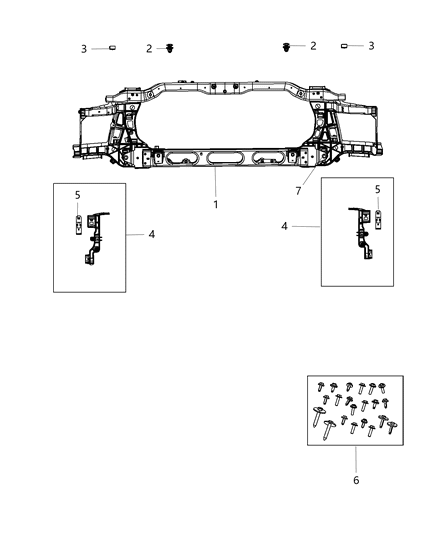 Panel Radiator Closure Diagram for 68066740AC