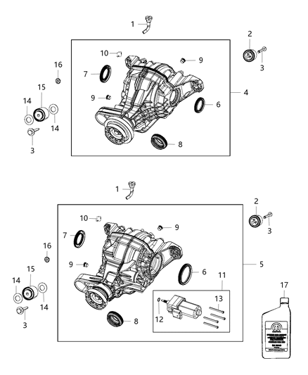 Differential Rear Axle Diagram for 68233679AA