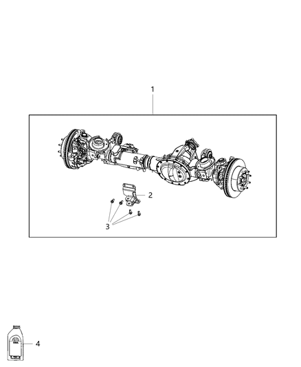 2019 Ram 2500 Axle Assembly Front Complete Diagram for 68293585AB
