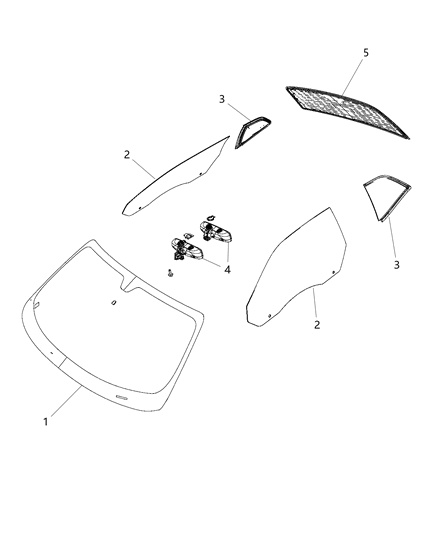 Windshield Shipping Assembly-30 Lite Glass Sensor Diagram for 68253419AA