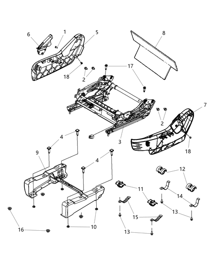 Shield Passenger Outboard, Passenger Side Diagram for 1JB20BD1AA