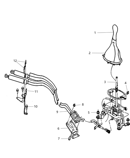 2015 Dodge Durango Cable Gearshift Control Diagram for 4668268