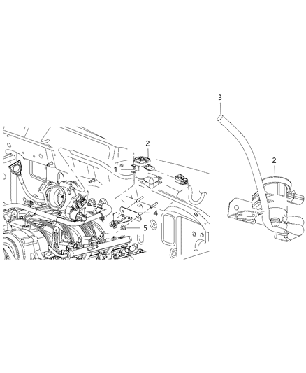 Bracket Linear Purge Valve Diagram for 68021287AC