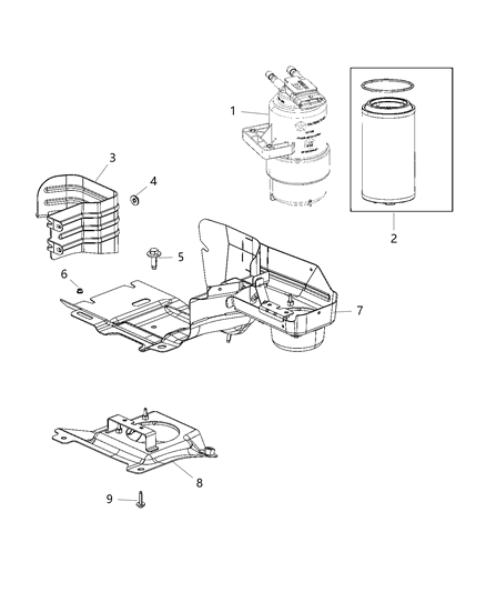 Filter Fuel/Water Separator Diagram for 68299930AB