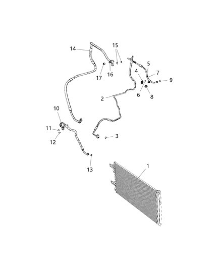 1997 Jeep Cherokee Line A/C Discharge Diagram for 68157075AB