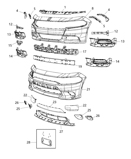 1986 Dodge Ram 50 License Plate Kit Includes Screws And Bracket Diagram for 68429749AB