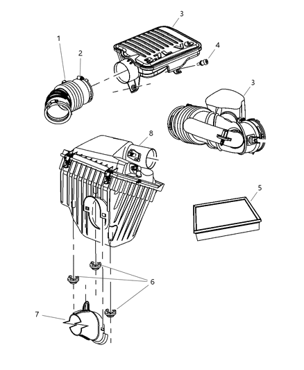 Air Cleaner Diagram for 4880266AA