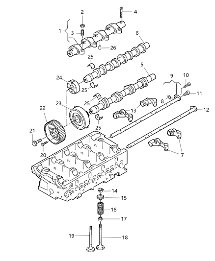 2004 Dodge Grand Caravan Bolt M12X1.25X26.75 Diagram for 68019948AA