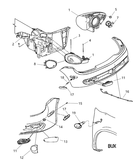 Lamp Side Marker Diagram for 5288523AC