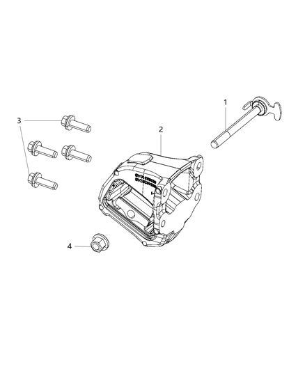 2019 Ram 2500 Isolator Engine Mount Right Diagram for 68349282AB