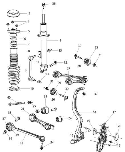 Arm Control Lower Diagram for 68002123AA