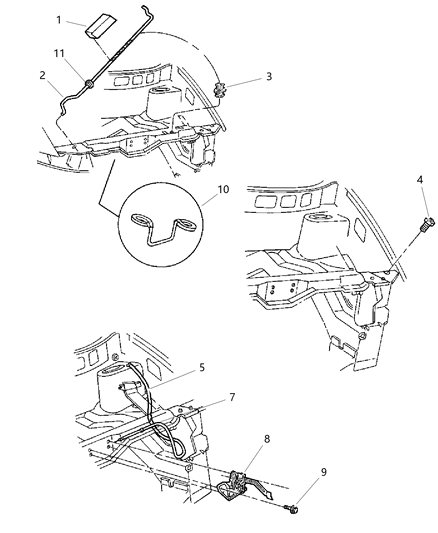 Release Hood Latch Diagram for 4717517AC