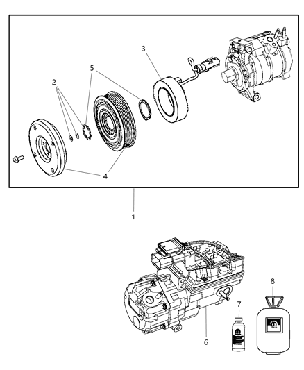 Lubricant A/C Compressor 250Ml Visteon Compressor Diagram for 68043289AA