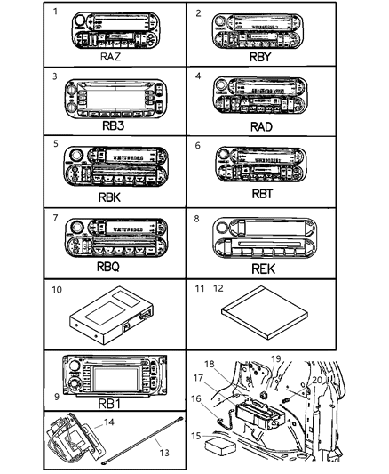 Radio AM/FM With CD And Equalizer Diagram for 5161262AA