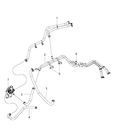 Hose Heater Core Supply And Return Diagram for 52014604AD