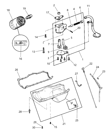 Indicator Engine Oil Level Diagram for 53010444