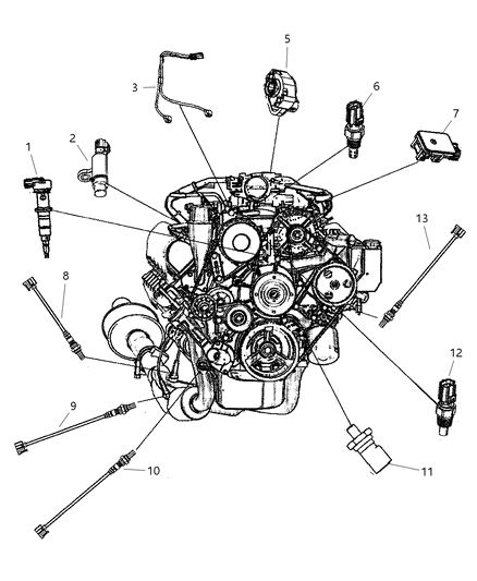 Sensor Crankshaft Position Diagram for 56028136AD