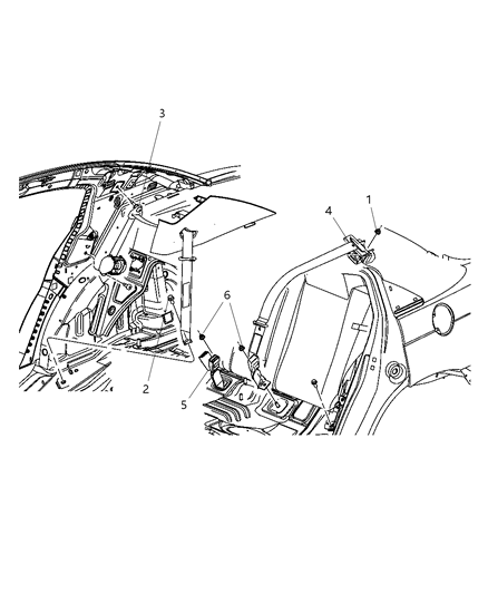 2011 Dodge Avenger Seat Belt Retractor Diagram for XS70HL1AC