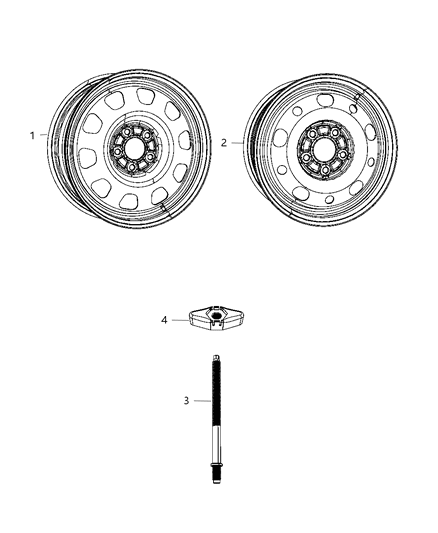 Wheel Steel Diagram for 5105079AB