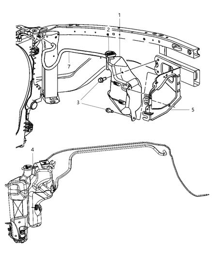 1992 Chrysler Imperial Bottle Coolant Recovery Diagram for 55057130AB