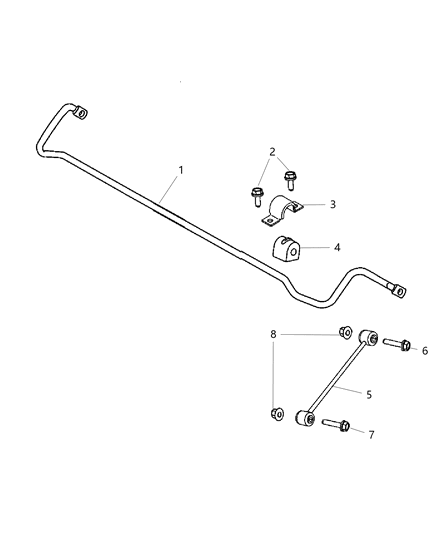 2005 Dodge Ram 2500 Stabilizer Bar Rear Suspension Diagram for 68207826AA