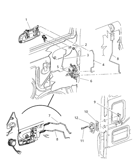 Link Door Latch Diagram for 55075945AC