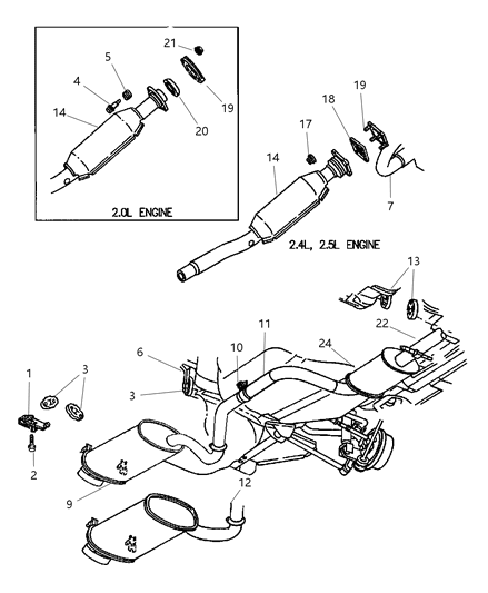 Muffler And Tailpipe Exhaust Diagram for E0055153