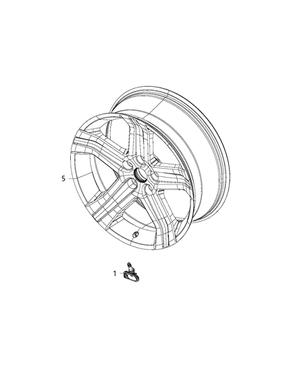 Sensor Kit Tire Pressure Diagram for 68406539AA