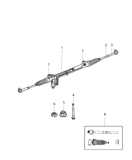 Gear Rack And Pinion Diagram for 4854700AA