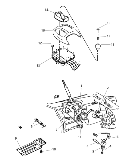 Rod Gear Shift Control Transfer Case Idem [5 & 6] Diagram for 52105389AA