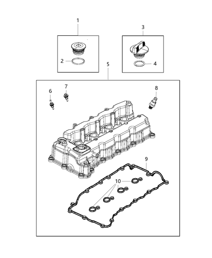 Cover Cylinder Head Diagram for 68306572AB