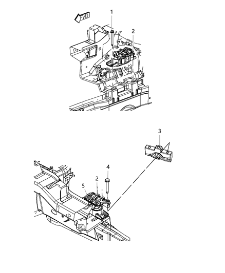 Isolator Engine Mount Diagram for 68083790AB