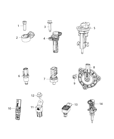 2021 Ram 1500 Sensor Knock Diagram for 68313570AA