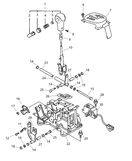 Knob Gearshift Diagram for MR790124