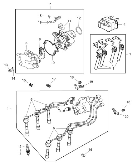 1989 Dodge Grand Caravan Cable, Spark Plug Diagram for 5269577