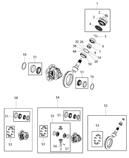 Case Assembly Differential Diagram for 68474060AA