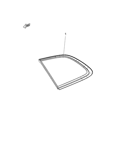 2008 Chrysler Town & Country Glass Quarter Window Diagram for 68224815AA