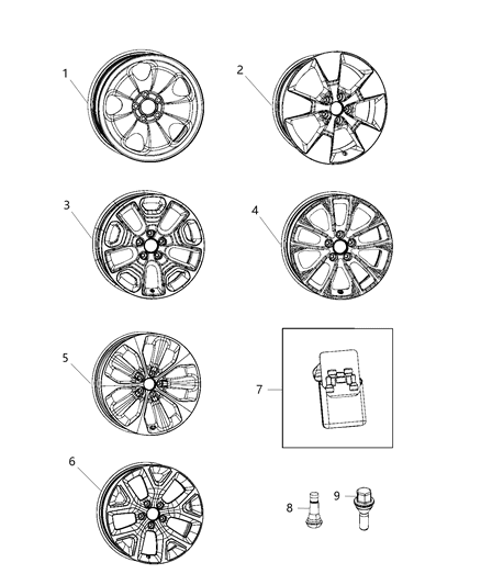 Wheel Aluminum Diagram for 1UT91RNWAB