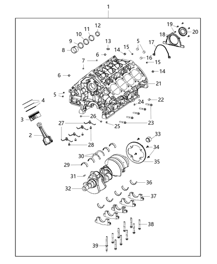 Jet Piston Oil Cooler Diagram for 68206178AC