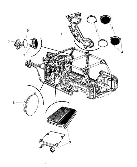 Enclosure Speaker Diagram for 5KH99DX9AH