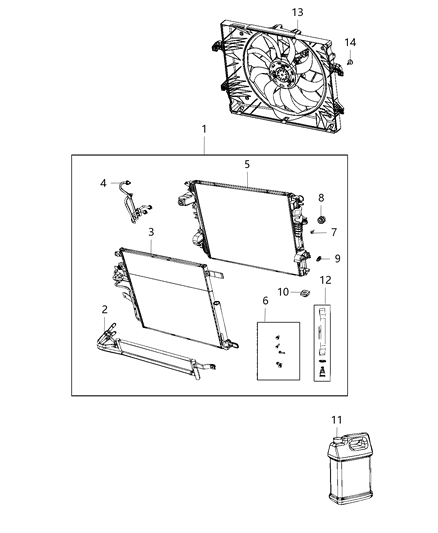 Fastener Kit Cooling Module Diagram for 68404439AB