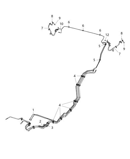 Clip 4 Way Fuel & Brake Tube Diagram for 68241479AA