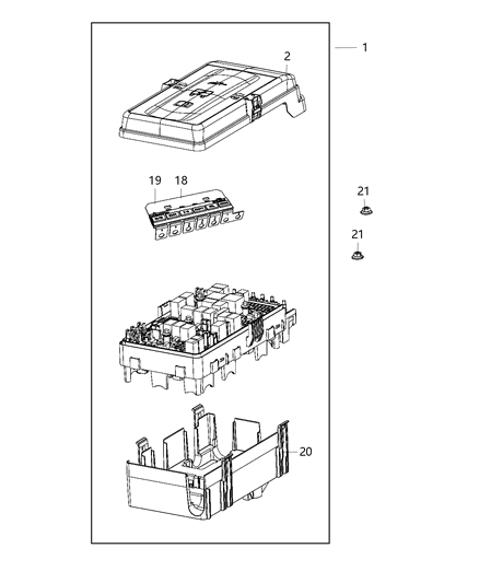 Power Distribution Center Diagram for 68359123AA